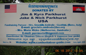 Jim & Kyra Parkhurst with Jake & Nick Parkhurst [USA]. April 2012. Trapang Thom village